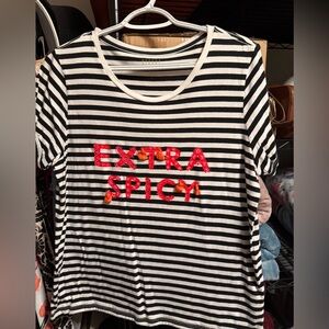 Kate Spade Broome Street Black and White Striped Shirt